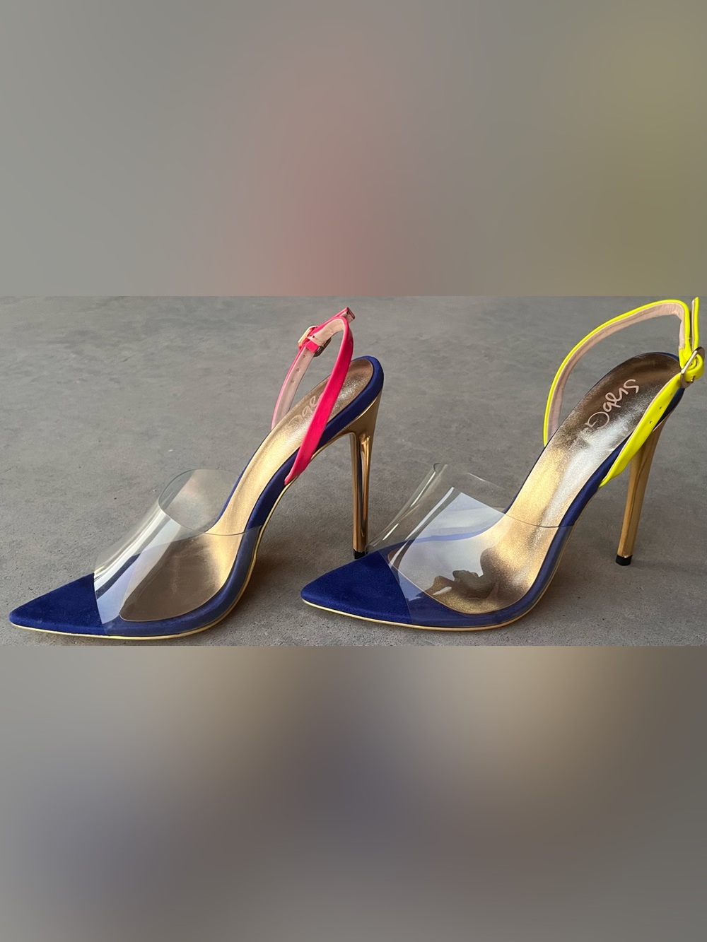 Syb G Sybille Guichard “The Perfect Match” PVC Slingback Cinderella Heels EU 38
